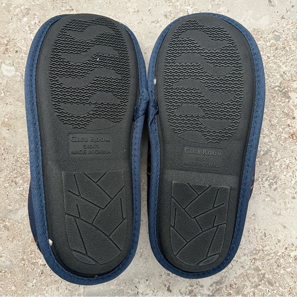 Club Room Men's Moose-Print Slippers (Navy, Small) Size 6-7 New in Box - Picture 11 of 13